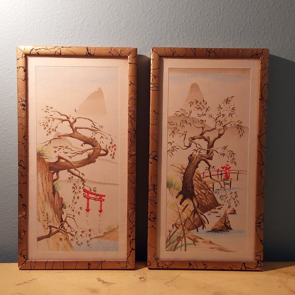 Vintage James Bunnell Watercolor - set of 2